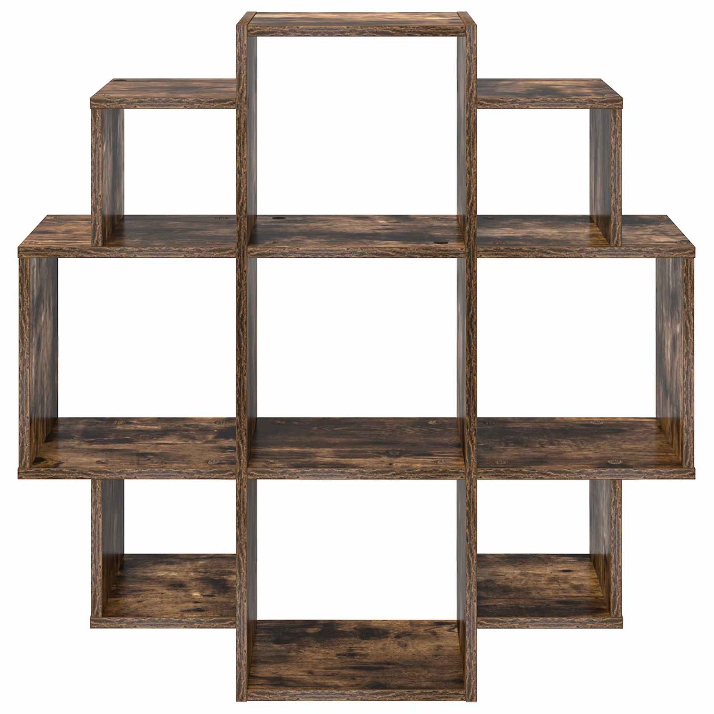 vidaXL Wall Shelf Smoked Oak 90 x 25 x 90 cm Engineered Wood 4