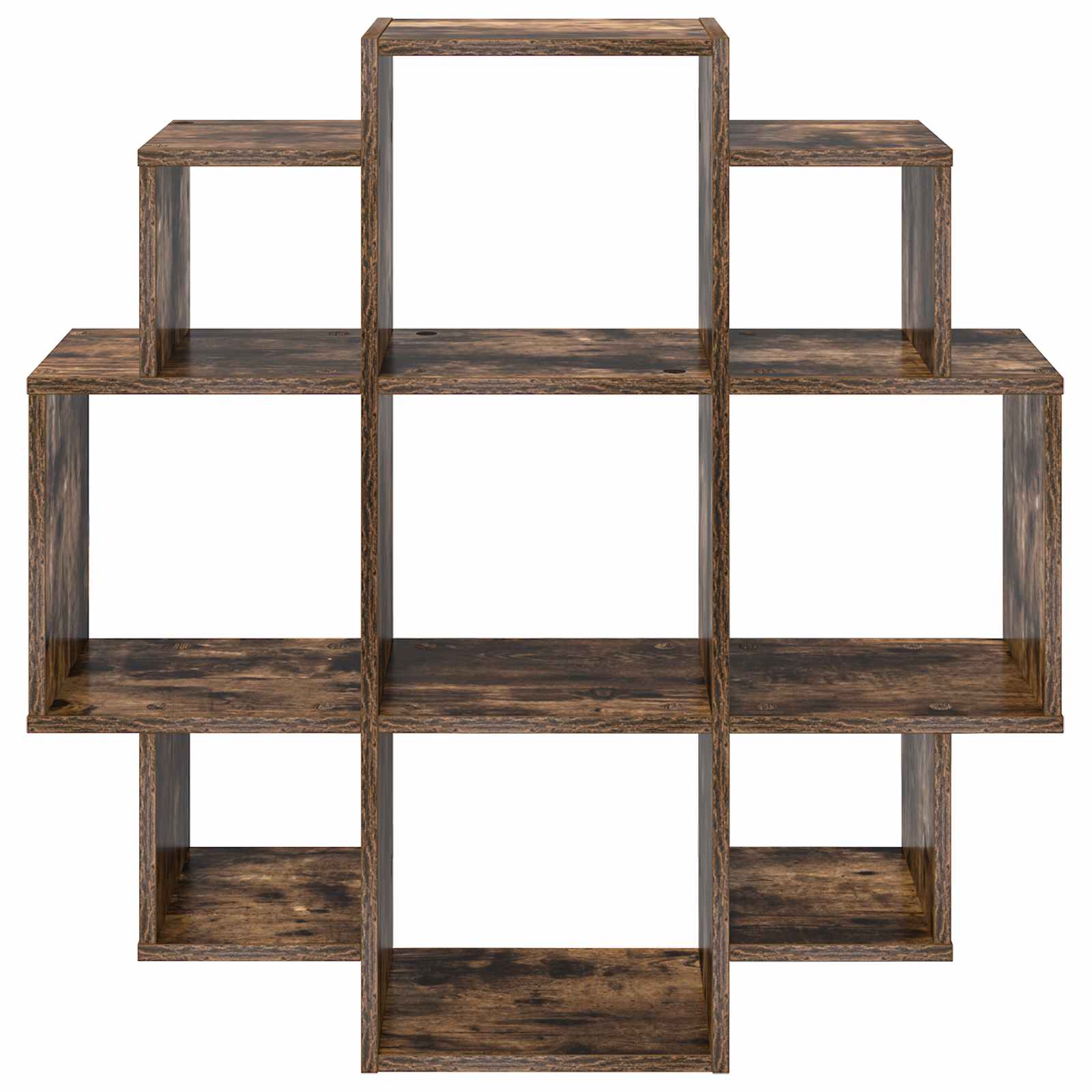 vidaXL Wall Shelf Smoked Oak 90 x 25 x 90 cm Engineered Wood 4