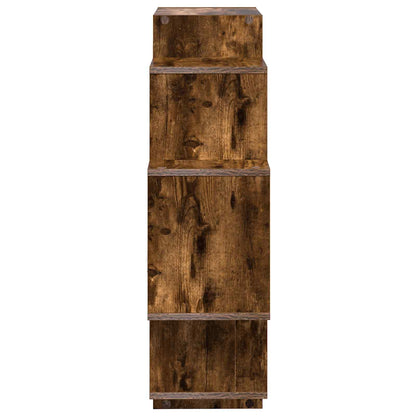vidaXL Wall Shelf Smoked Oak 90 x 25 x 90 cm Engineered Wood 5