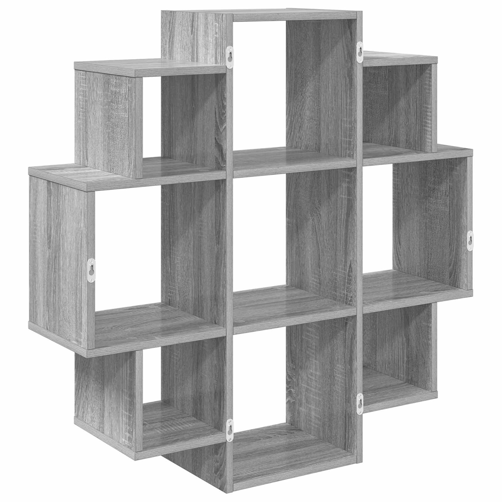 vidaXL Wall Shelf Grey Sonoma 90 x 25 x 90 cm Engineered Wood 6