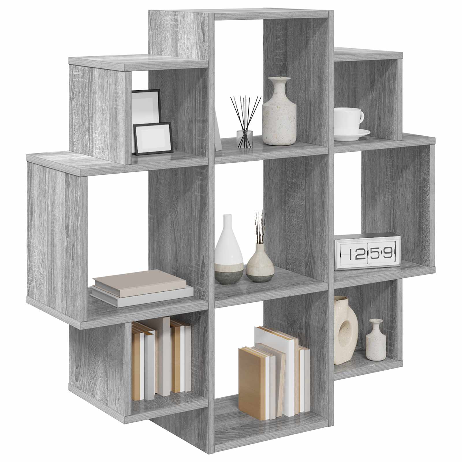 vidaXL Wall Shelf Grey Sonoma 90 x 25 x 90 cm Engineered Wood 3