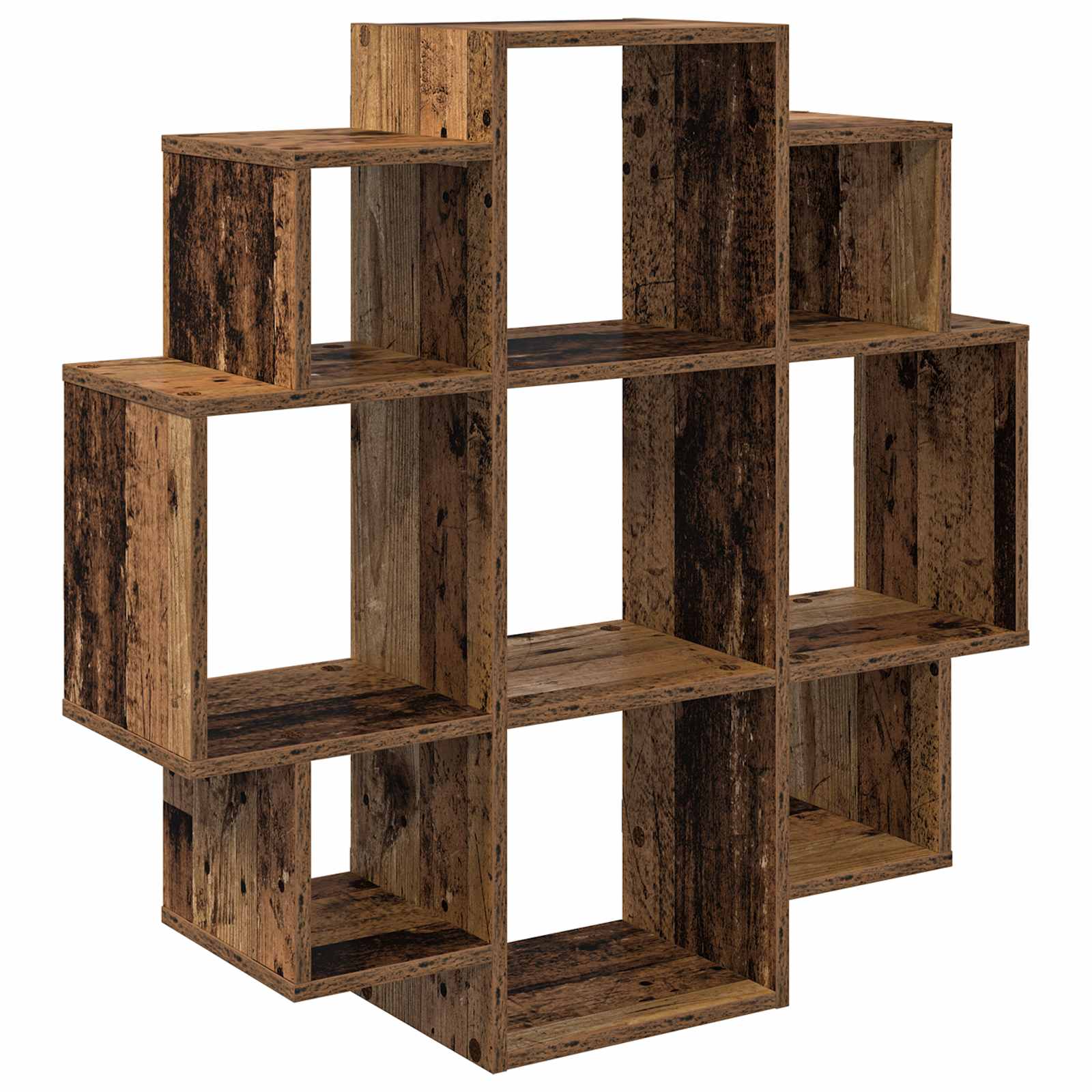 vidaXL Wall Shelf Old Wood 90 x 25 x 90 cm Engineered Wood 2