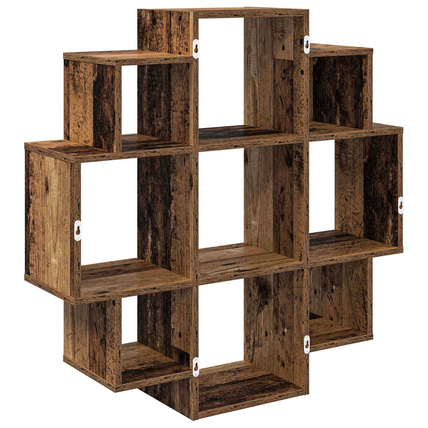 vidaXL Wall Shelf Old Wood 90 x 25 x 90 cm Engineered Wood 6