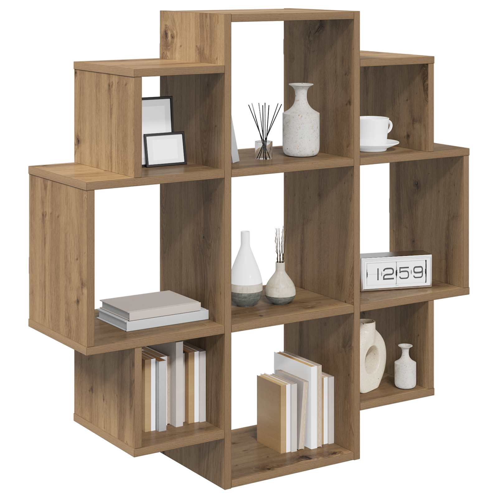 vidaXL Wall Shelf Artisan Oak 90 x 25 x 90 cm Engineered Wood 3