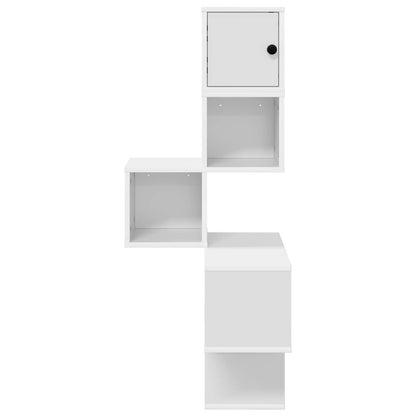 vidaXL Wall Corner Shelf White 48 x 48 x 120 cm Engineered Wood 4