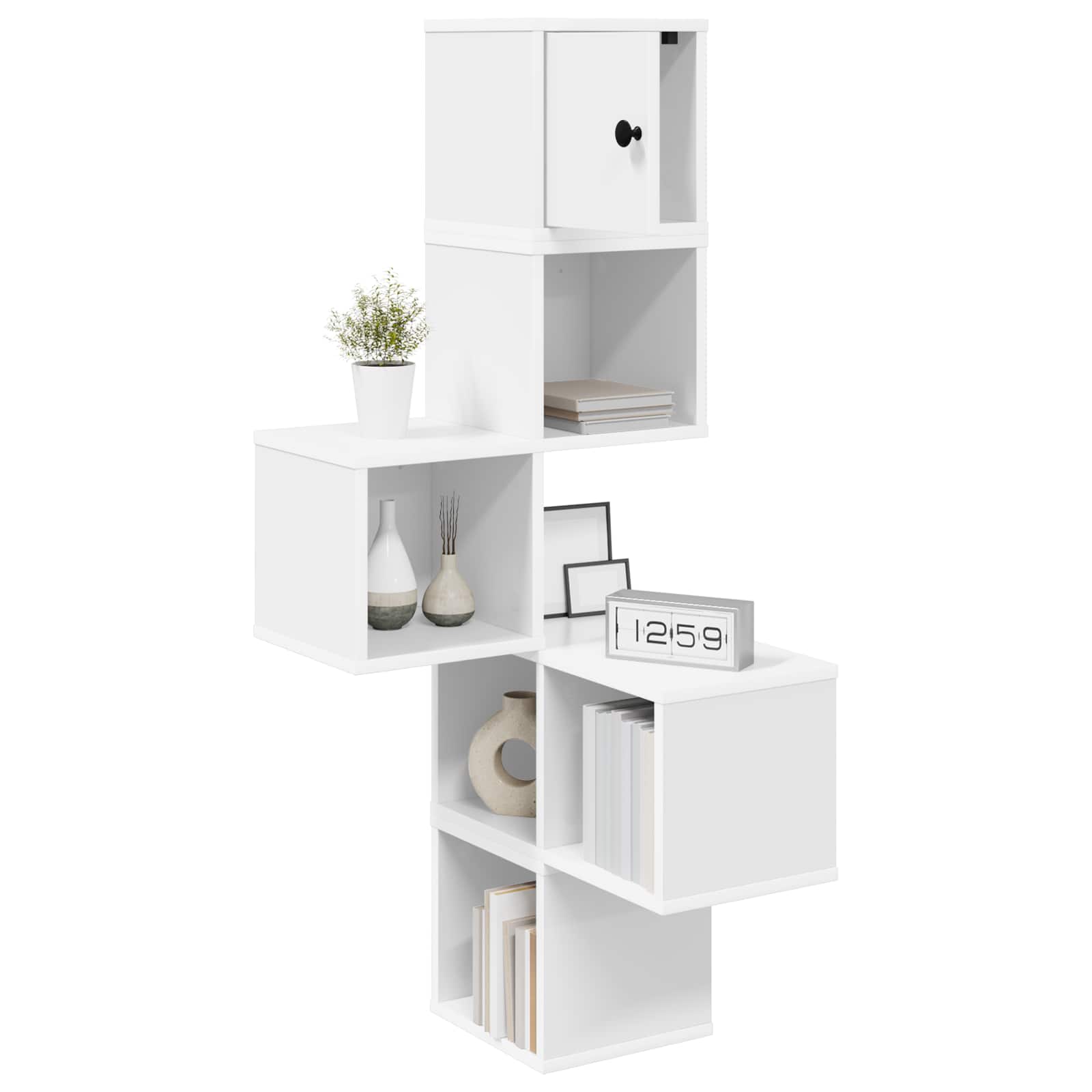 vidaXL Wall Corner Shelf White 48 x 48 x 120 cm Engineered Wood 3