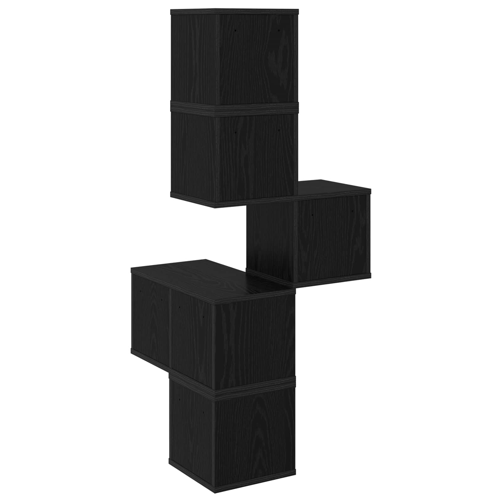 vidaXL Wall Corner Shelf Black Oak 48 x 48 x 120 cm Engineered Wood 6
