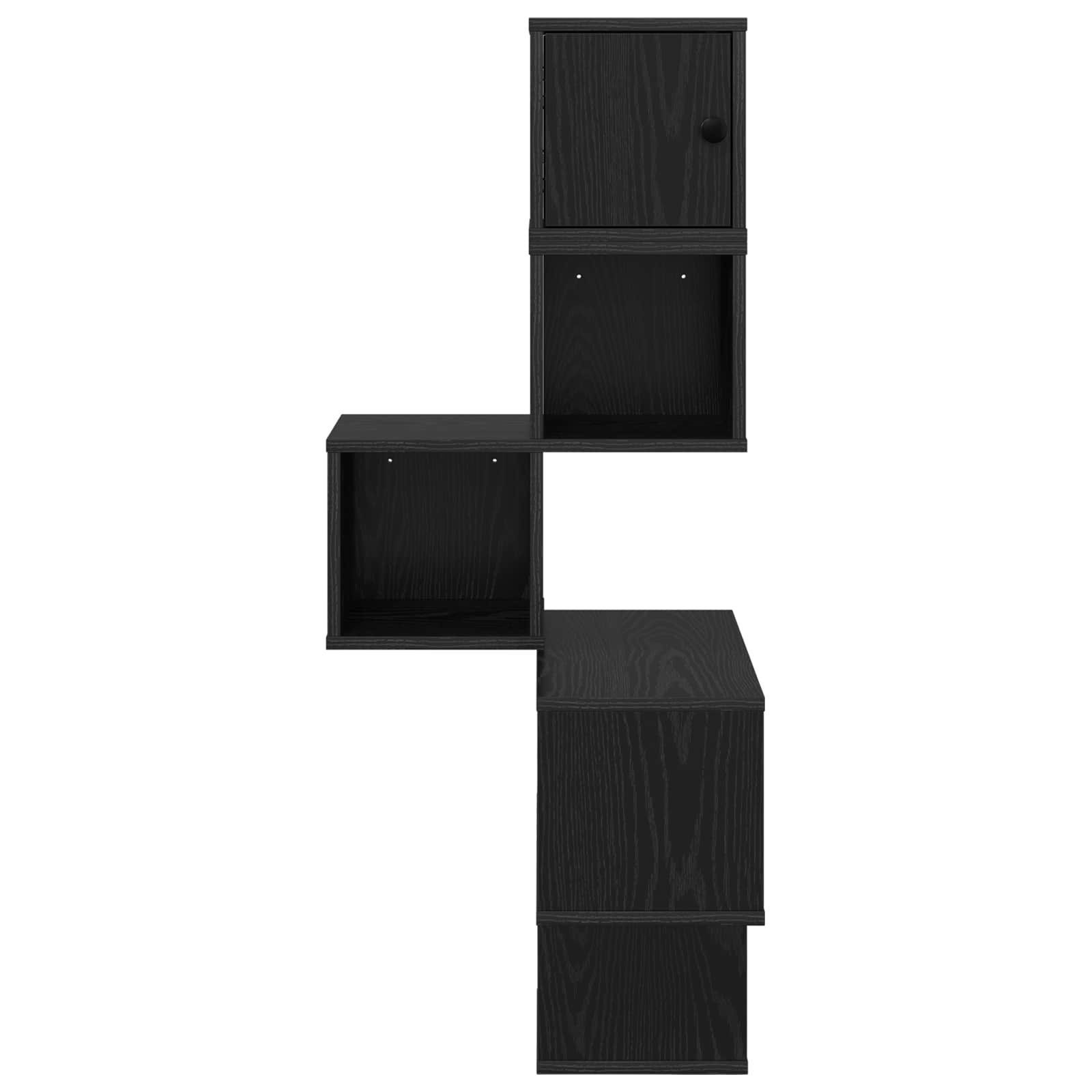 vidaXL Wall Corner Shelf Black Oak 48 x 48 x 120 cm Engineered Wood 4