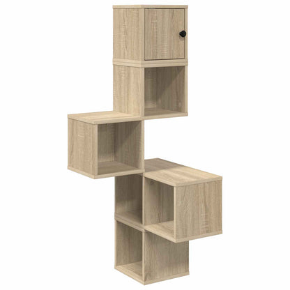 vidaXL Wall Corner Shelf Sonoma Oak 48 x 48 x 120 cm Engineered Wood 2