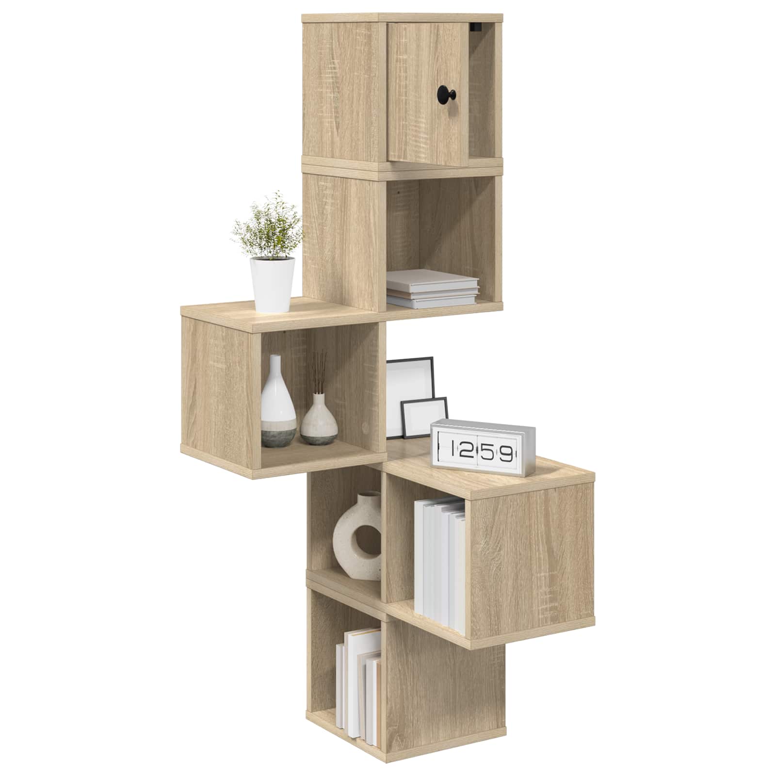 vidaXL Wall Corner Shelf Sonoma Oak 48 x 48 x 120 cm Engineered Wood 3