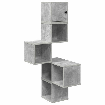 vidaXL Wall Corner Shelf Concrete Grey 48 x 48 x 120 cm 2