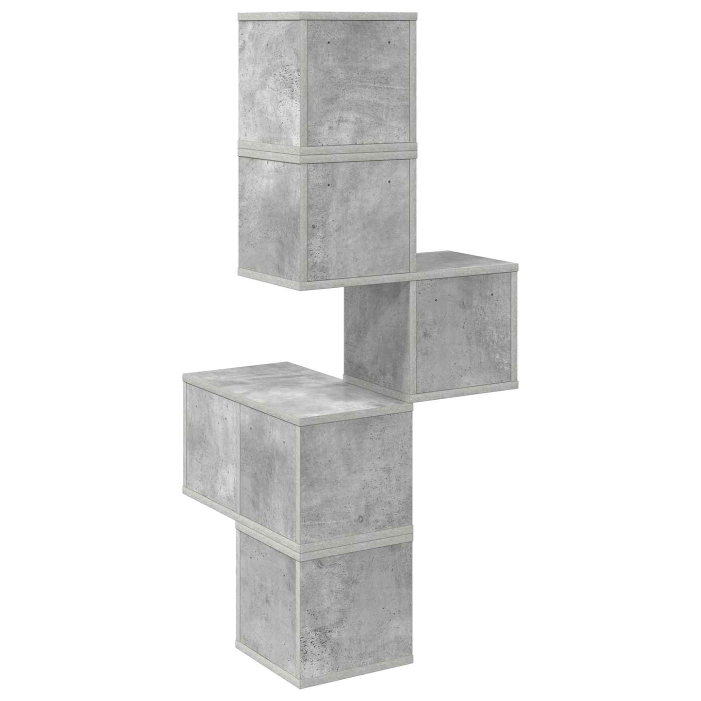 vidaXL Wall Corner Shelf Concrete Grey 48 x 48 x 120 cm 6