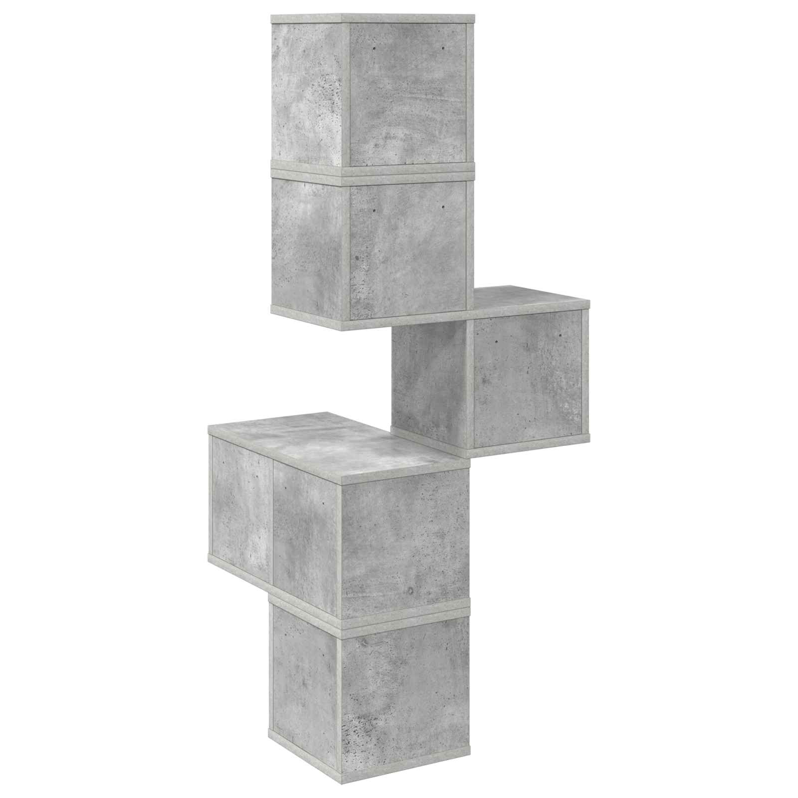 vidaXL Wall Corner Shelf Concrete Grey 48 x 48 x 120 cm 6