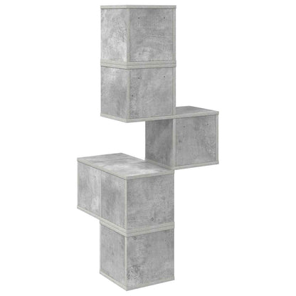 vidaXL Wall Corner Shelf Concrete Grey 48 x 48 x 120 cm 6