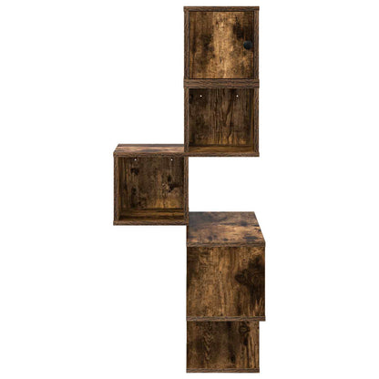 vidaXL Wall Corner Shelf Smoked Oak 48 x 48 x 120 cm Engineered Wood 4