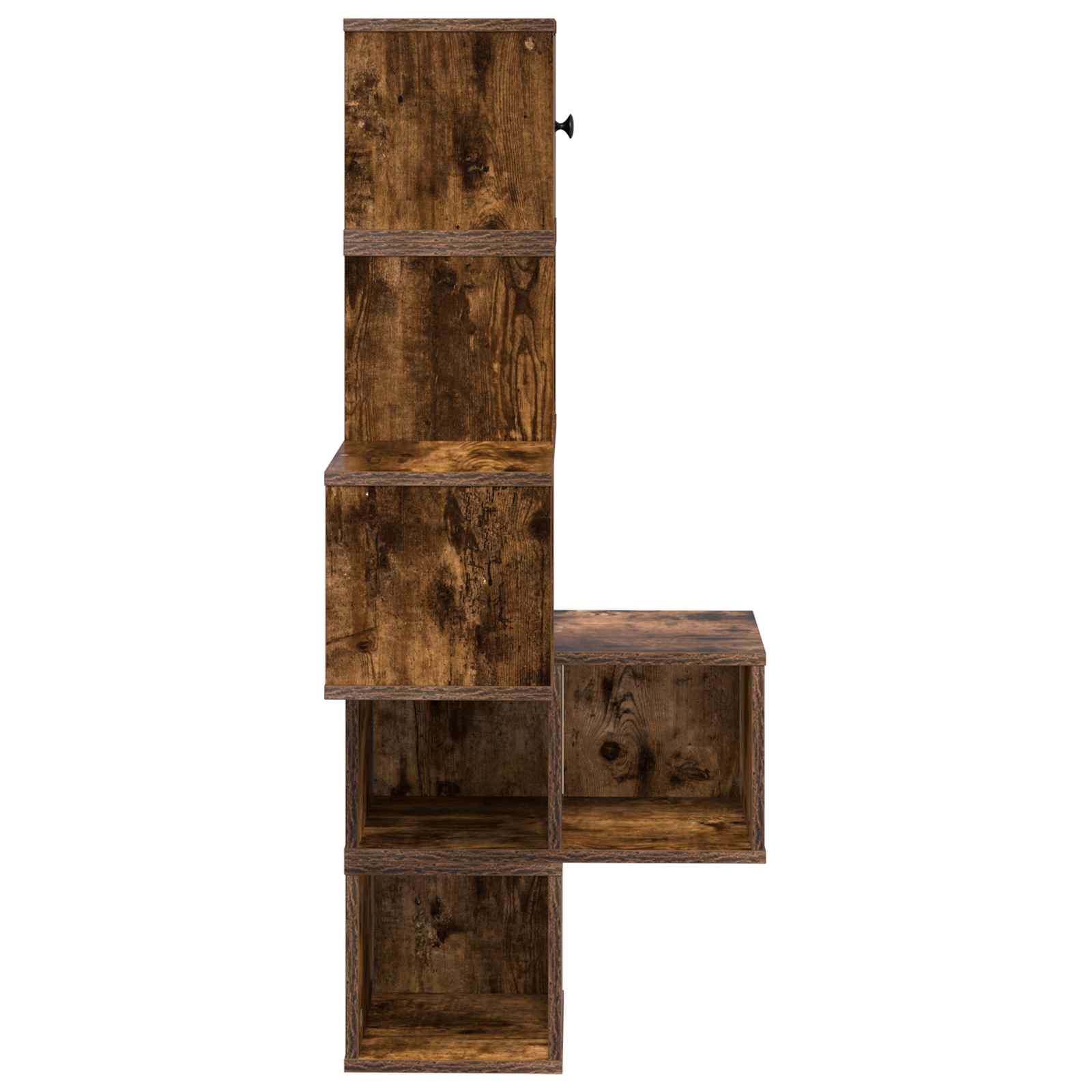 vidaXL Wall Corner Shelf Smoked Oak 48 x 48 x 120 cm Engineered Wood 5