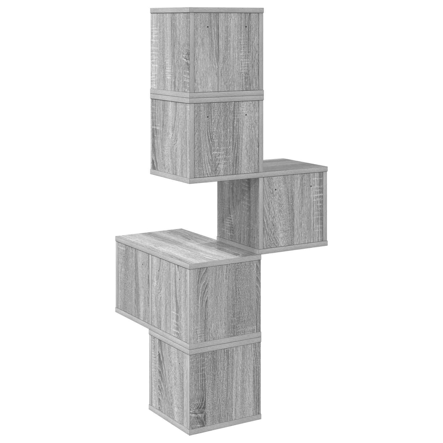 vidaXL Wall Corner Shelf Grey Sonoma 48 x 48 x 120 cm Engineered Wood 6