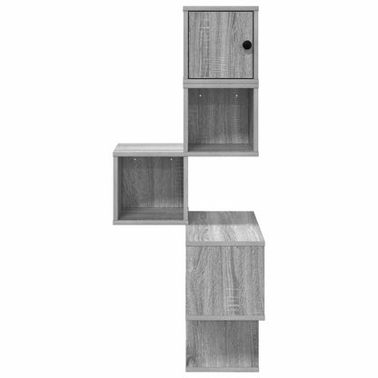 vidaXL Wall Corner Shelf Grey Sonoma 48 x 48 x 120 cm Engineered Wood 4