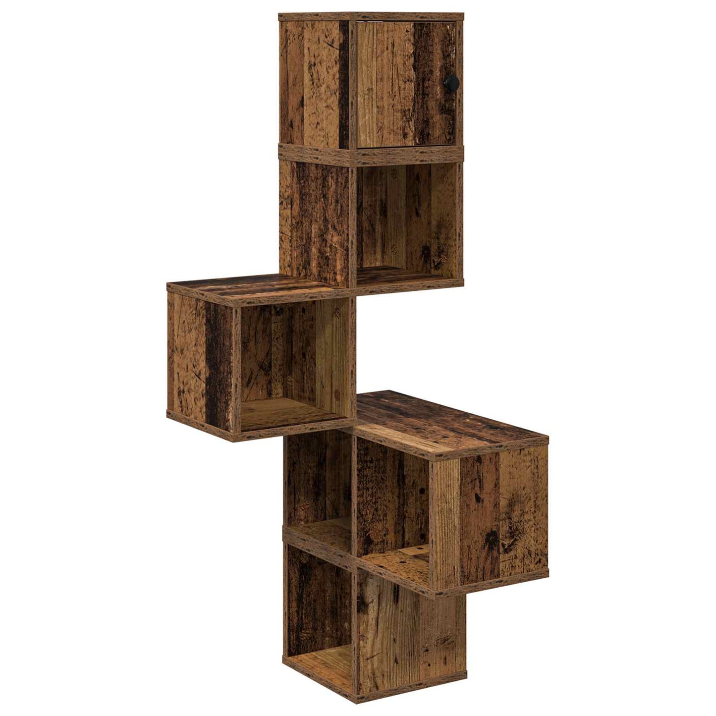 vidaXL Wall Corner Shelf Old Wood 48 x 48 x 120 cm Engineered Wood 2