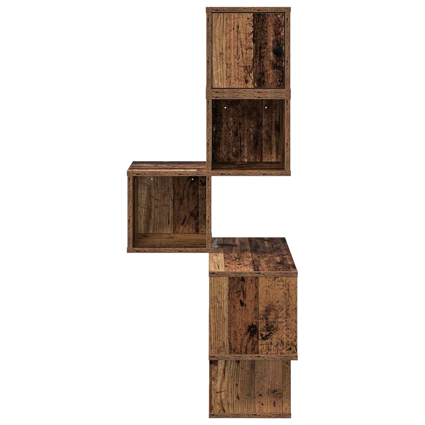 vidaXL Wall Corner Shelf Old Wood 48 x 48 x 120 cm Engineered Wood 4