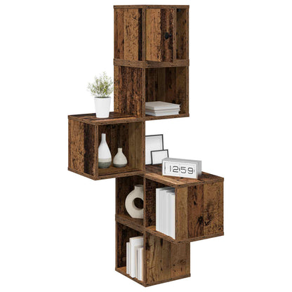 vidaXL Wall Corner Shelf Old Wood 48 x 48 x 120 cm Engineered Wood 3