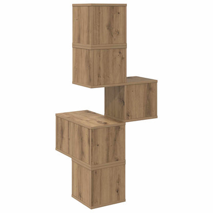 vidaXL Wall Corner Shelf Artisan Oak 48 x 48 x 120 cm Engineered Wood 6
