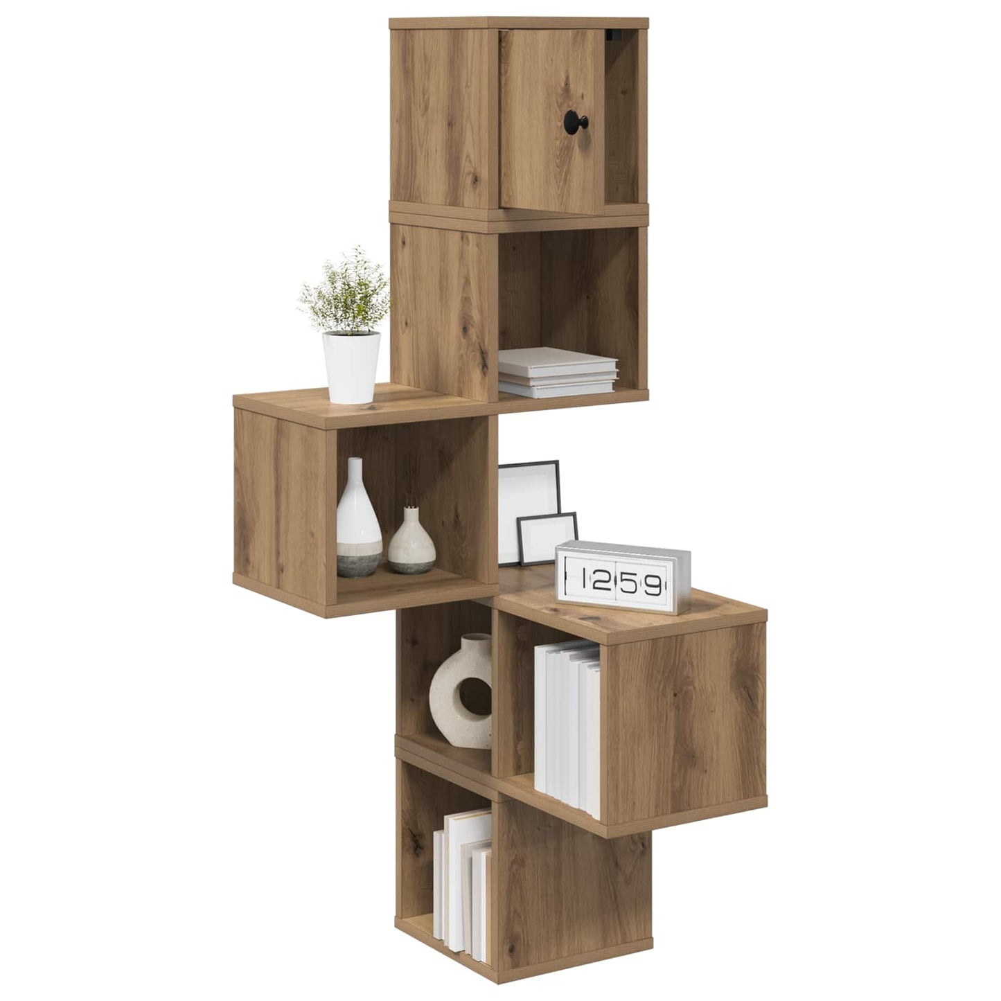 vidaXL Wall Corner Shelf Artisan Oak 48 x 48 x 120 cm Engineered Wood 3