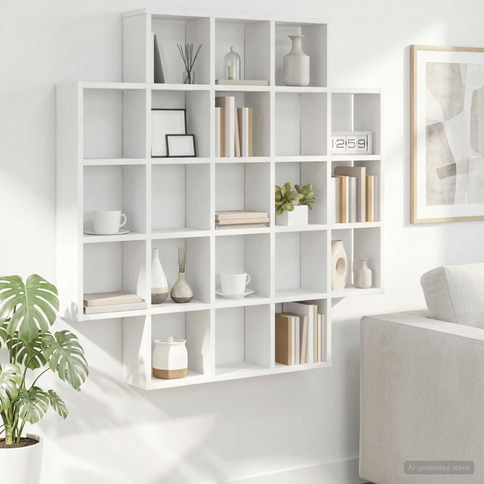 vidaXL Wall Shelf White 100 x 13 x 100 cm Engineered Wood 1