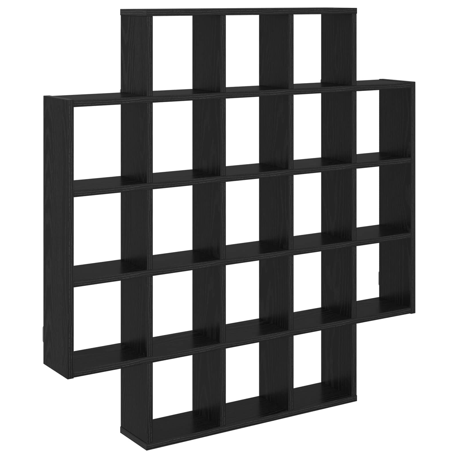 vidaXL Wall Shelf Black Oak 100 x 13 x 100 cm Engineered Wood 2