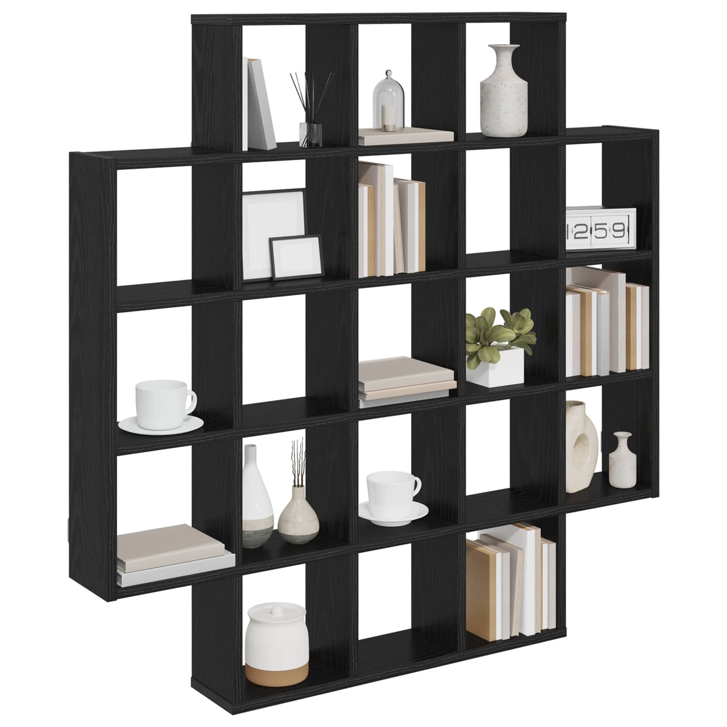 vidaXL Wall Shelf Black Oak 100 x 13 x 100 cm Engineered Wood 3