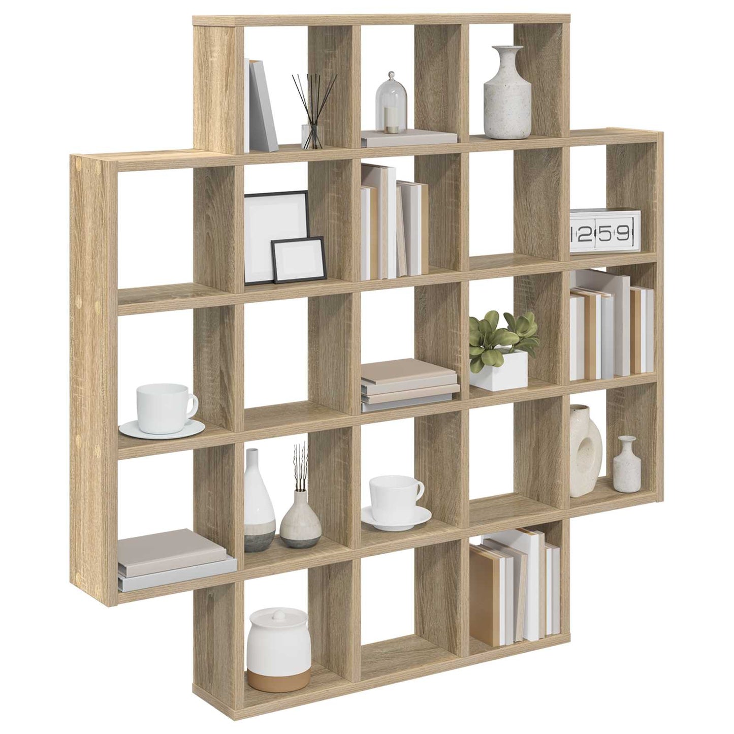 vidaXL Wall Shelf Sonoma Oak 100 x 13 x 100 cm Engineered Wood 3