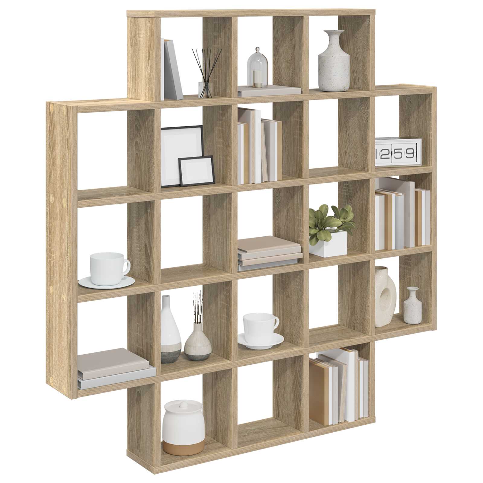 vidaXL Wall Shelf Sonoma Oak 100 x 13 x 100 cm Engineered Wood 3
