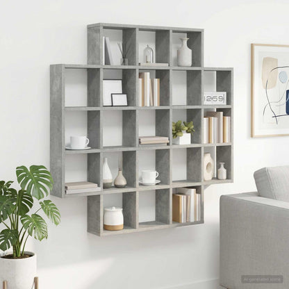 vidaXL Wall Shelf Concrete Grey 100 x 13 x 100 cm Engineered Wood 1
