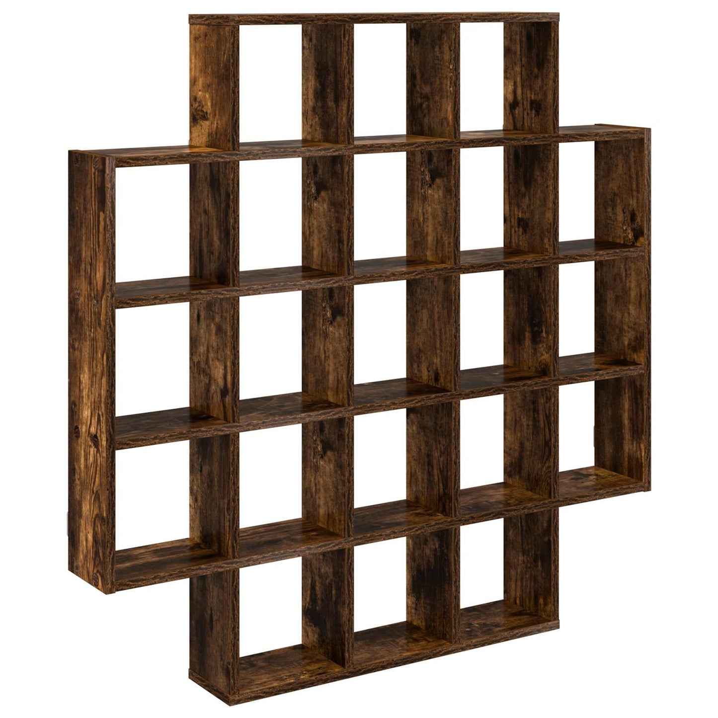 vidaXL Wall Shelf Smoked Oak 100 x 13 x 100 cm Engineered Wood 2