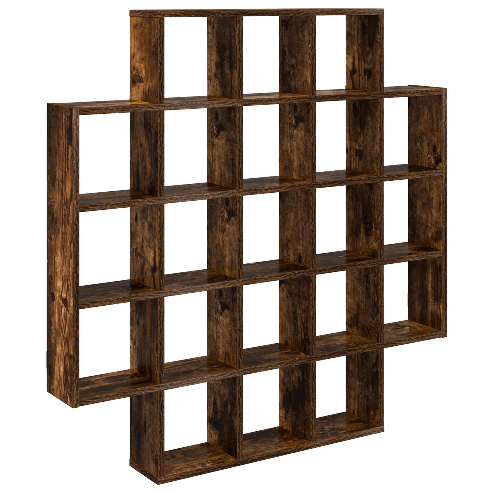 vidaXL Wall Shelf Smoked Oak 100 x 13 x 100 cm Engineered Wood 2