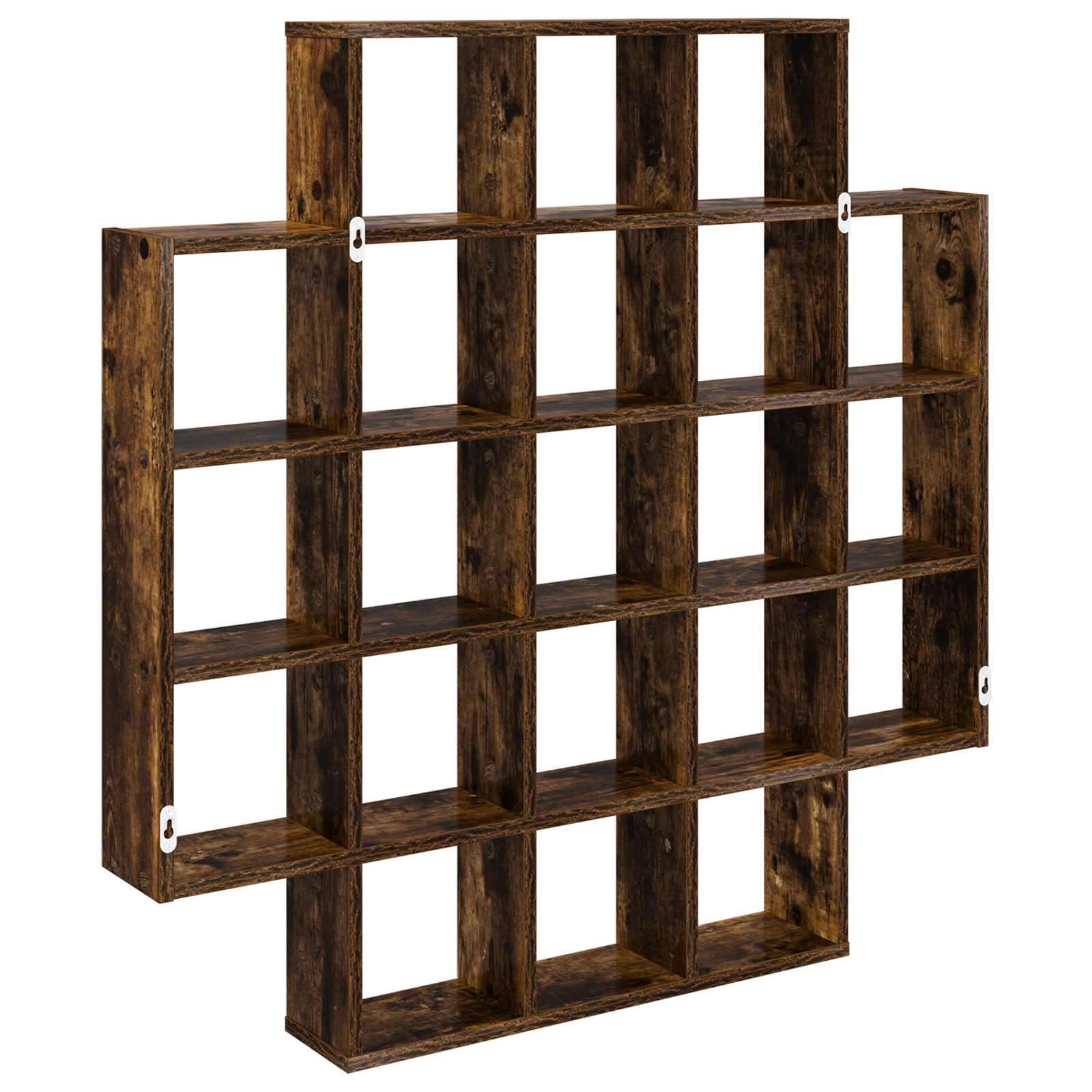 vidaXL Wall Shelf Smoked Oak 100 x 13 x 100 cm Engineered Wood 6
