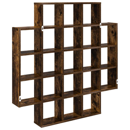 vidaXL Wall Shelf Smoked Oak 100 x 13 x 100 cm Engineered Wood 6