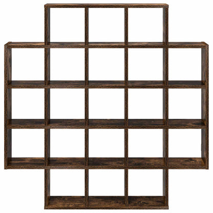 vidaXL Wall Shelf Smoked Oak 100 x 13 x 100 cm Engineered Wood 4