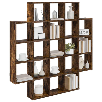 vidaXL Wall Shelf Smoked Oak 100 x 13 x 100 cm Engineered Wood 3