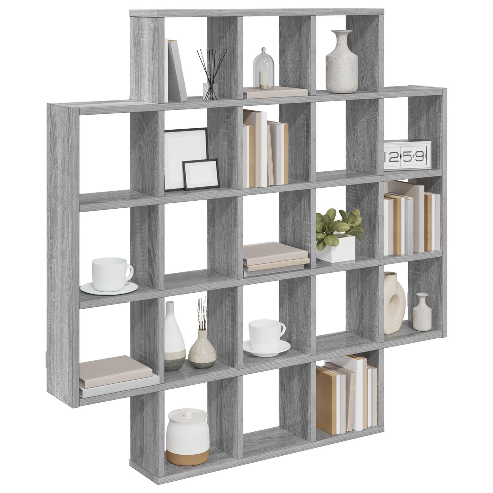 vidaXL Wall Shelf Grey Sonoma 100 x 13 x 100 cm Engineered Wood 3
