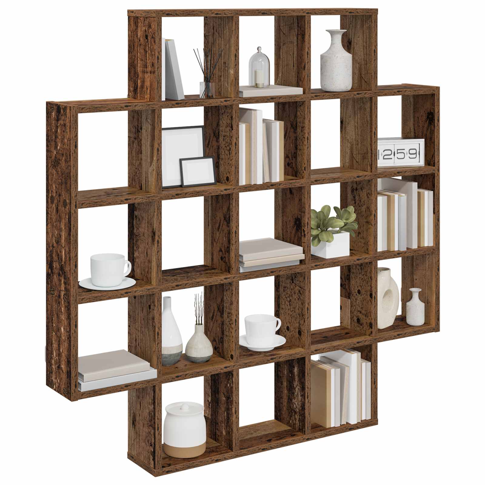 vidaXL Wall Shelf Old Wood 100 x 13 x 100 cm Engineered Wood 3