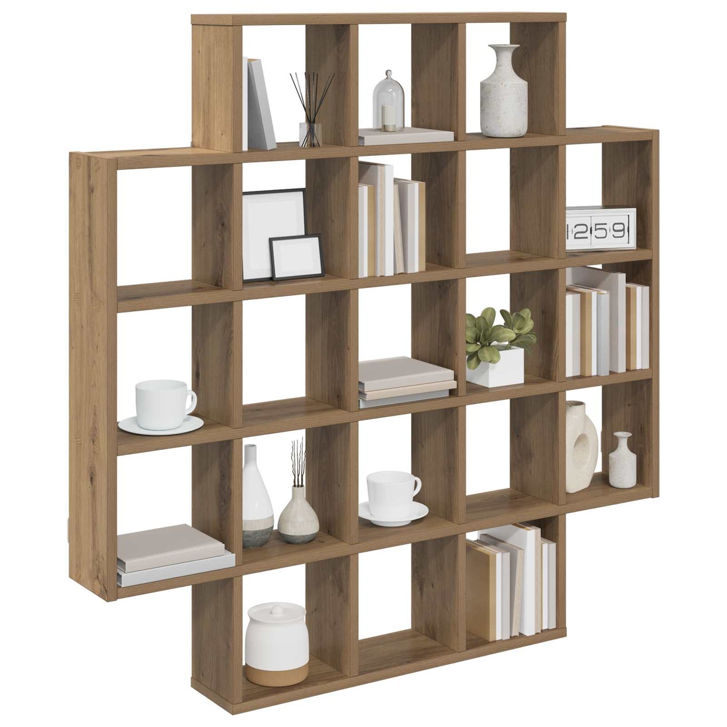 vidaXL Wall Shelf Artisan Oak 100 x 13 x 100 cm Engineered Wood 3