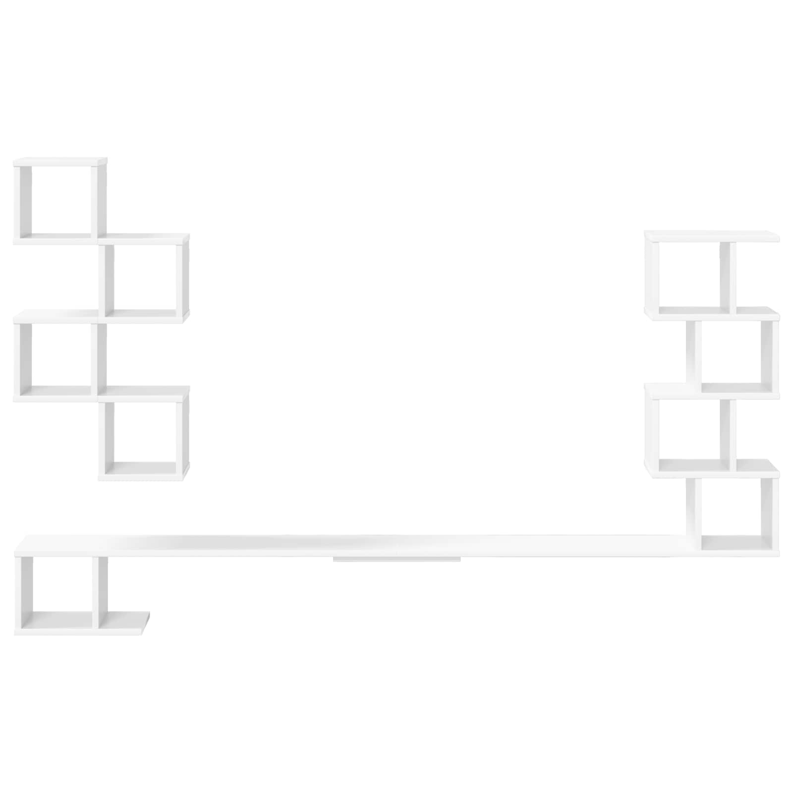 vidaXL Wall-Mounted TV Shelf White 180 x 15 x 94 cm Engineered Wood 4