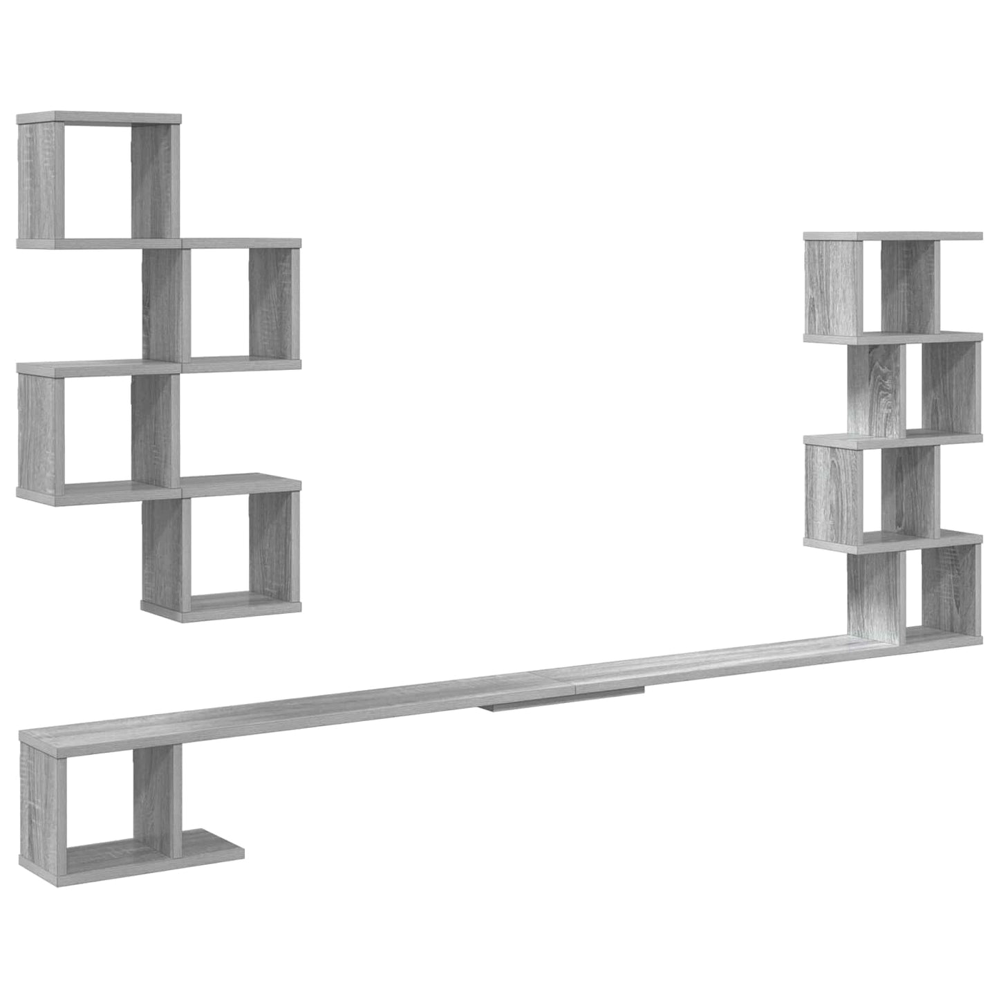 vidaXL Wall-Mounted TV Shelf Grey Sonoma 180 x 15 x 94 cm 2