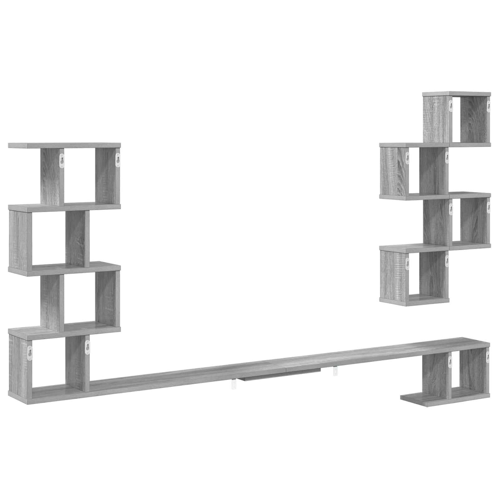 vidaXL Wall-Mounted TV Shelf Grey Sonoma 180 x 15 x 94 cm 6