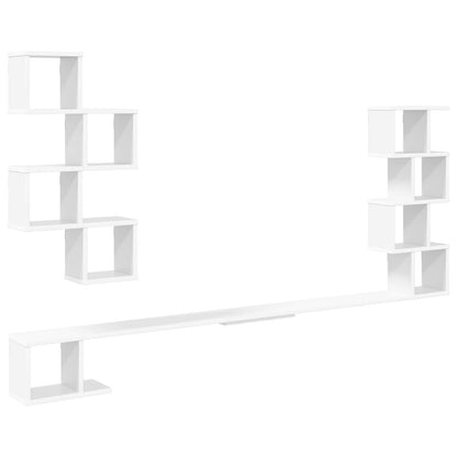 vidaXL Wall-Mounted TV Shelf White 200 x 15 x 94 cm Engineered Wood 2