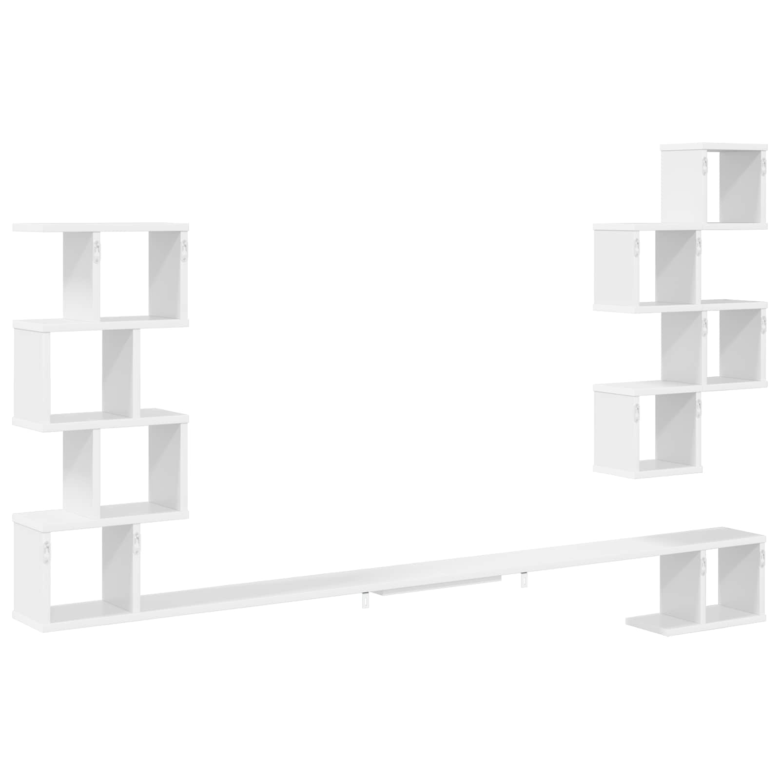 vidaXL Wall-Mounted TV Shelf White 200 x 15 x 94 cm Engineered Wood 6