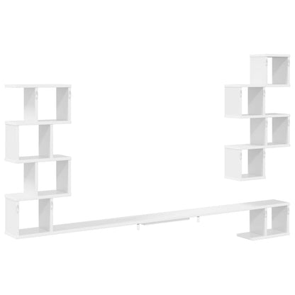 vidaXL Wall-Mounted TV Shelf White 200 x 15 x 94 cm Engineered Wood 6