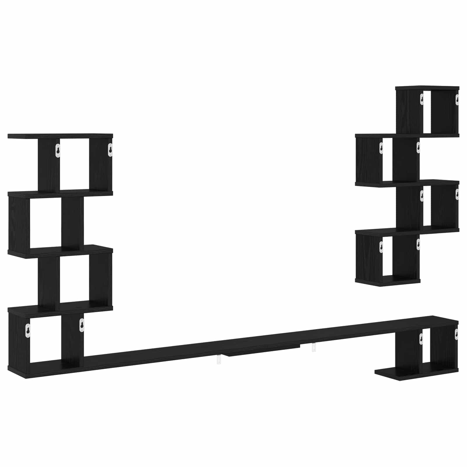vidaXL Wall-Mounted TV Shelf Black Oak 200 x 15 x 94 cm 6