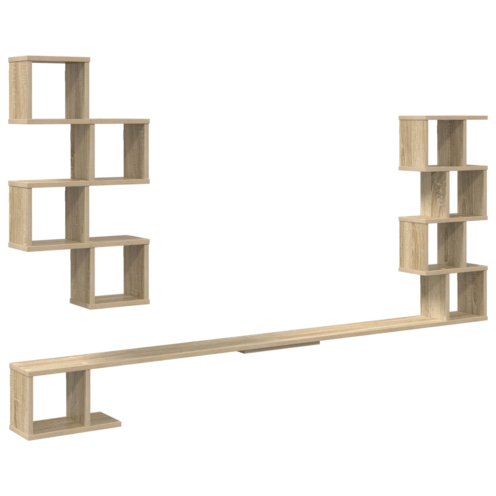 vidaXL Wall-Mounted TV Shelf Sonoma Oak 200 x 15 x 94 cm 2